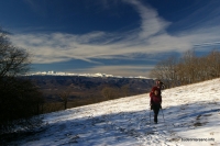 Вид на Лагонаки со скалы Галкина скалистый хребет
зима