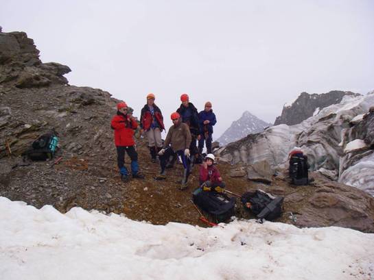 Группа на перевале Джалаучат 1Б, 3050 м