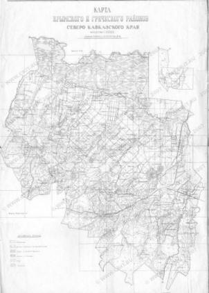 Карта Крымского и Греческого районов, 1930 год. Масштаб 1:50 000