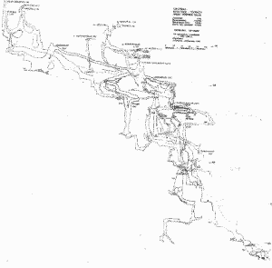план карта пещерной системы крестик турист - щелкните для увеличения