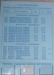 Расписание электричек со станции (вокзала) Белореченская