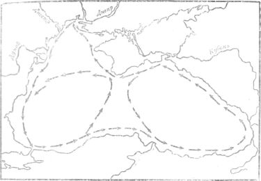 Схема основных течений в Черном море